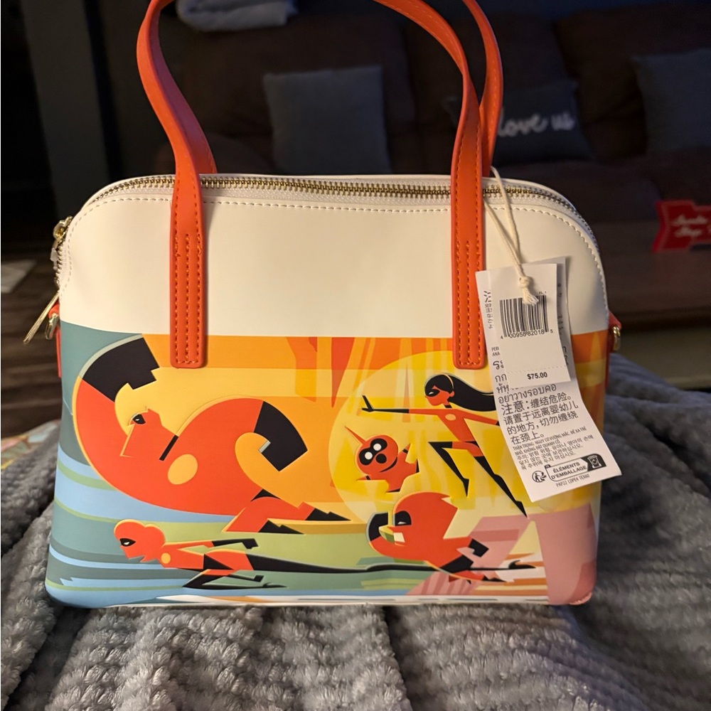 Loungefly Incredibles Orange and White Satchel